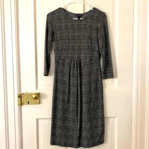 Isabella Oliver Black and White Plaid Dress